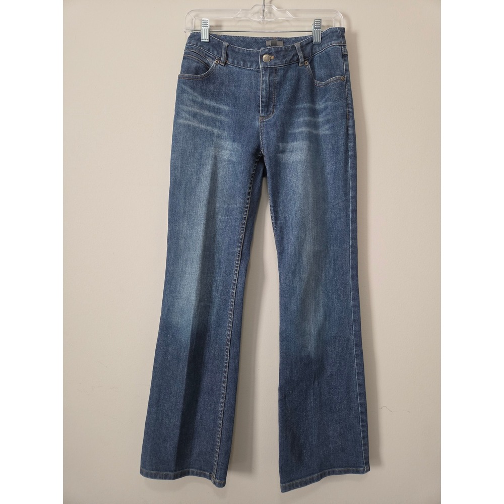 J.‎ Jill Women Blue Stretch Bootcut Jeans Size 2 Medium Wash Mid Rise Denim